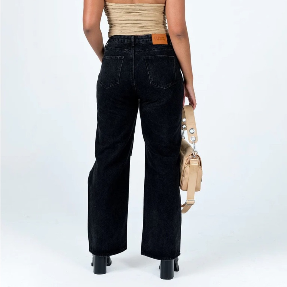 Princess Polly Black Sevina Wide Leg Jean - Picture 3 of 16